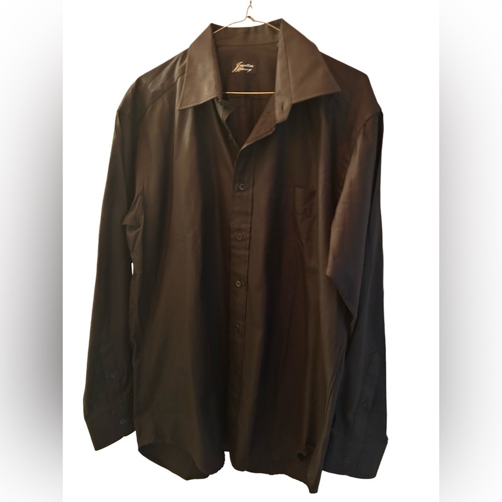 Justin Harvey Black Dress Shirt Men’s Large